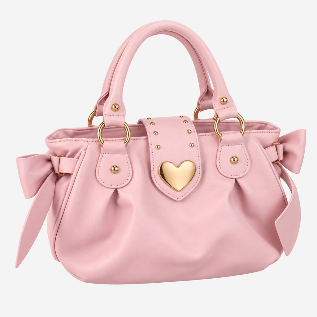 DEASSENA-Henkeltasche-mit-Schleifen-und-Herzdetail