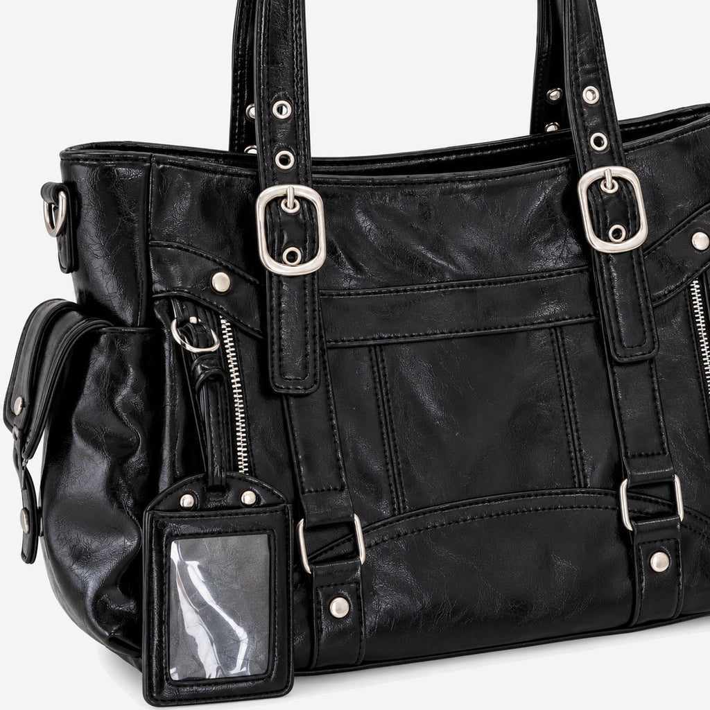 DEASSENA-Shopper-mit-Schnallen-und-Seitentaschen